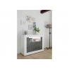 Kummut URBINO valge läige / tumehall, 110x42xH86 cm, LED