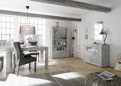 Kummut URBINO betoon, 110x42xH86 cm, LED