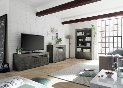 Kummut URBINO tumehall, 110x42xH86 cm, LED