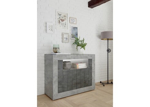 Kummut URBINO betoon / tumehall, 110x42xH86 cm, LED