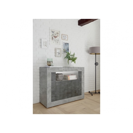 Kummut URBINO betoon / tumehall, 110x42xH86 cm, LED