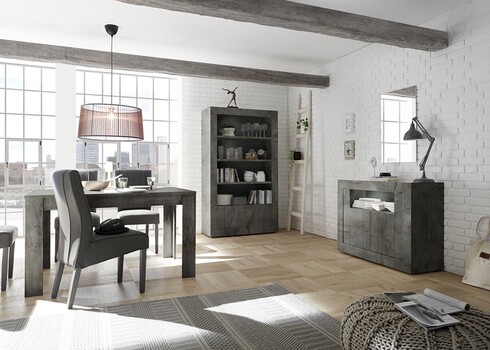 Kummut URBINO tumehall, 138x42xH86 cm, LED