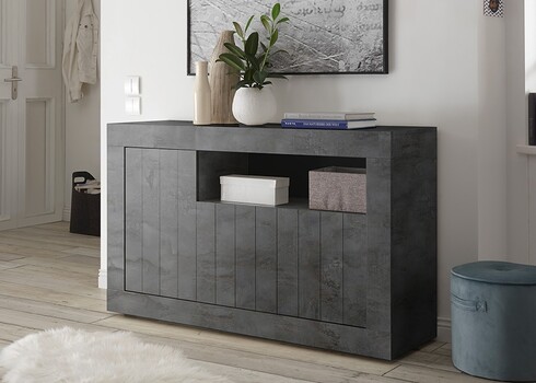 Kummut URBINO tumehall, 138x42xH86 cm, LED