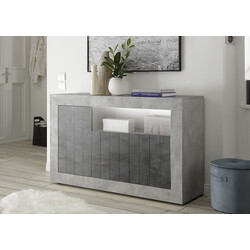 Kummut URBINO betoon / tumehall, 138x42xH86 cm, LED