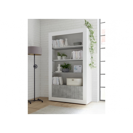 Riiul URBINO valge läige / betoon, 110x42xH191 cm, LED