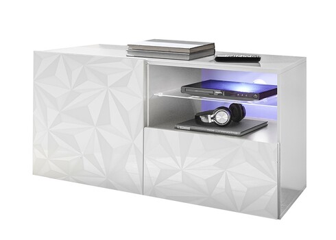 Tv-alus PRISMA valge läige, 122x42xH57 cm