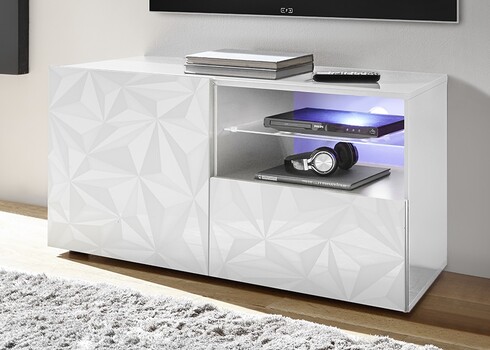 Tv-alus PRISMA valge läige, 122x42xH57 cm