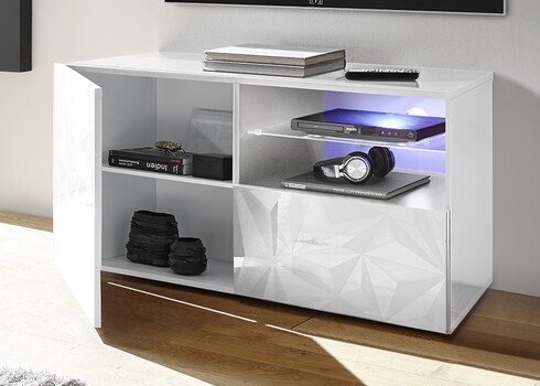 Tv-alus PRISMA valge läige, 122x42xH57 cm