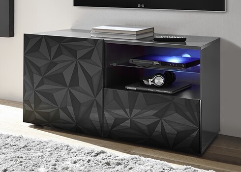 Tv-alus PRISMA valge läige, 122x42xH57 cm, LED