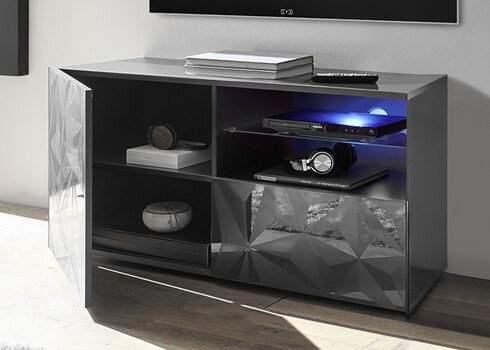 Tv-alus PRISMA valge läige, 122x42xH57 cm, LED