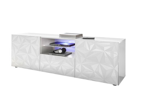 Tv-alus PRISMA valge läige, 181x42xH57 cm, LED