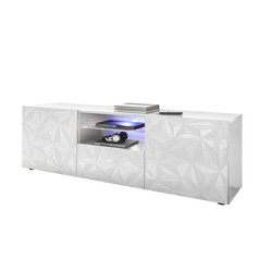 Tv-alus PRISMA valge läige, 181x42xH57 cm, LED