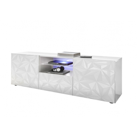 Tv-alus PRISMA valge läige, 181x42xH57 cm, LED