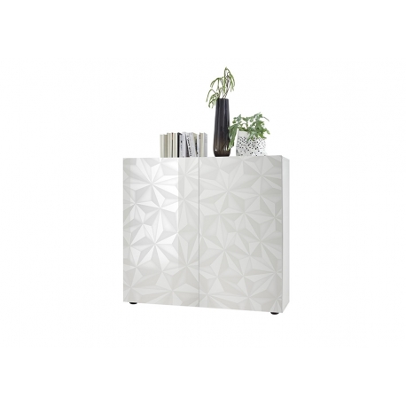 Kummut PRISMA valge läige, 121x42xH111 cm