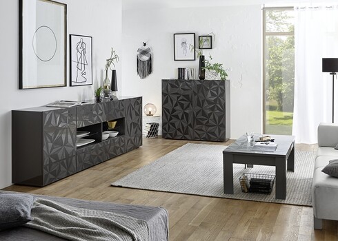 Kummut PRISMA antratsiit läige, 121x42xH111 cm