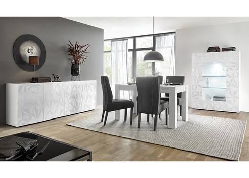 Vitriinkapp PRISMA valge läige, 121x42xH166 cm, LED