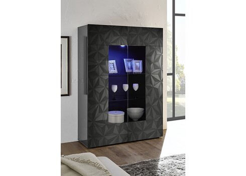 Vitriinkapp PRISMA antratsiit läige, 121x42xH166 cm, LED