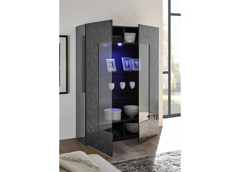 Vitriinkapp PRISMA antratsiit läige, 121x42xH166 cm, LED
