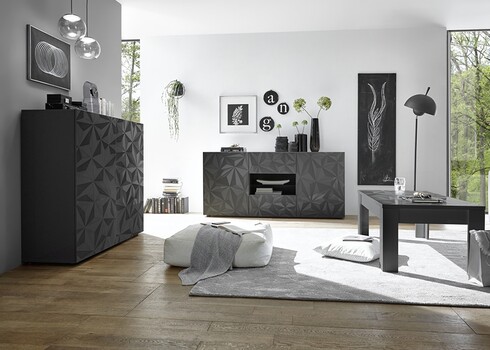 Kummut PRISMA antratsiit läige, 181x42xH84 cm, LED