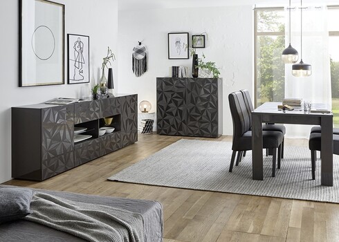 Kummut PRISMA antratsiit läige, 241x42xH84 cm, LED