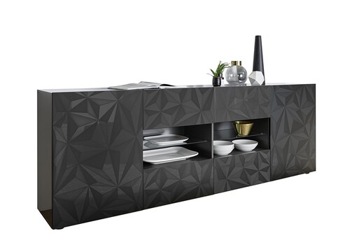 Kummut PRISMA antratsiit läige, 241x42xH84 cm, LED