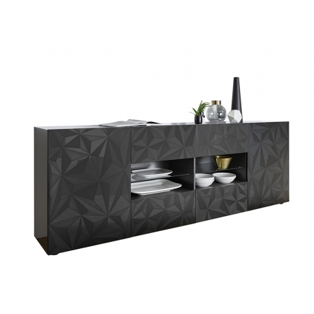 Kummut PRISMA antratsiit läige, 241x42xH84 cm, LED