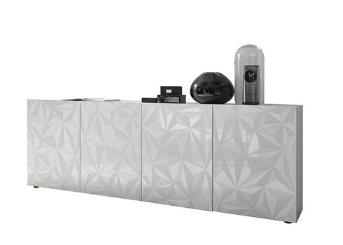 Kummut PRISMA valge läige, 241x42xH84 cm, LED