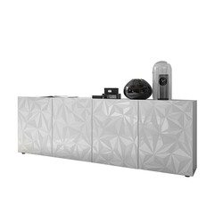 Kummut PRISMA valge läige, 241x42xH84 cm, LED