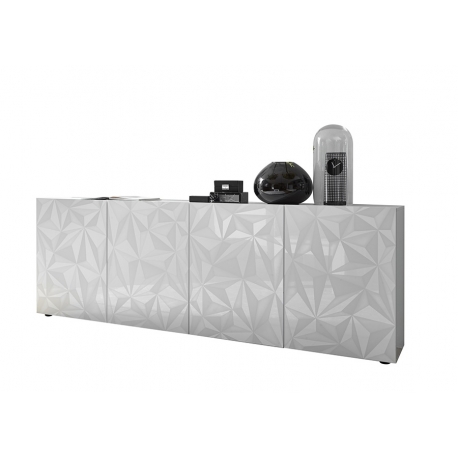 Kummut PRISMA valge läige, 241x42xH84 cm, LED