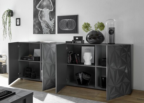 Kummut PRISMA antratsiit läige, 241x42xH84 cm, LED