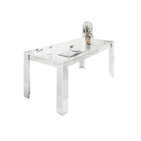 Söögilaud PRISMA valge läige, 180x90xH79 cm