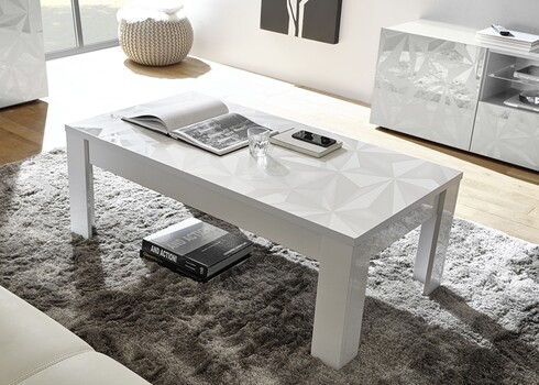 Diivanilaud PRISMA valge läige, 122x65xH45 cm