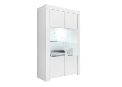 Vitriinkapp FIRENZE mattvalge, 110x42xH186 cm