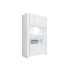Vitriinkapp FIRENZE mattvalge, 110x42xH186 cm