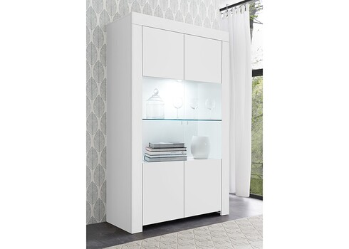 Vitriinkapp FIRENZE mattvalge, 110x42xH186 cm