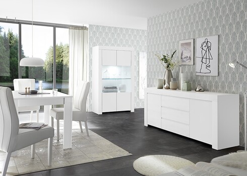 Vitriinkapp FIRENZE mattvalge, 110x42xH186 cm