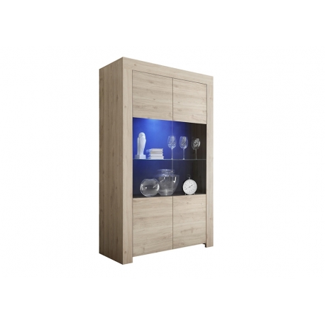 Vitriinkapp FIRENZE tamm Cadiz, 110x42xH186 cm, LED