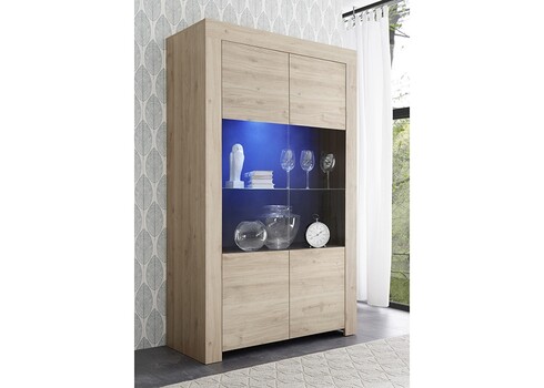 Vitriinkapp FIRENZE tamm Cadiz, 110x42xH186 cm, LED