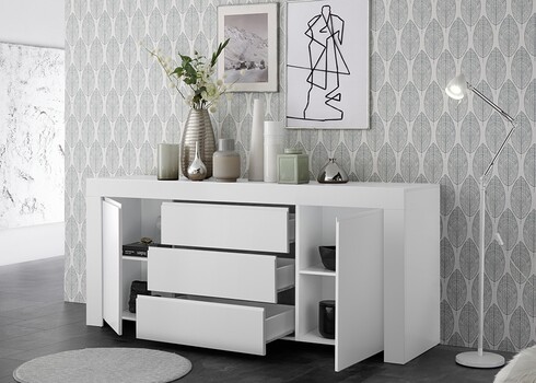 Kummut FIRENZE mattvalge, 184x42xH81 cm