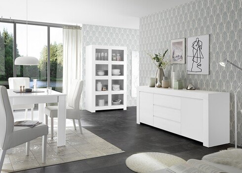 Raamaturiiul FIRENZE mattvalge, 110x42xH186 cm