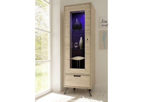 Vitriinkapp PALMA tamm Sherwood, 56x50xH176 cm, LED