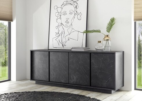 Kummut ICE antratsiit marmor, 180x43xH79 cm