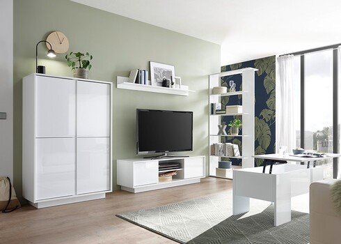 Tv-alus ICE valge läige, 139x43xH44 cm, LED