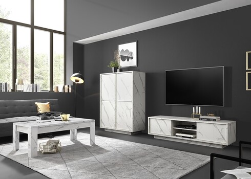 Kummut ICE valge marmor, 92x43xH145 cm