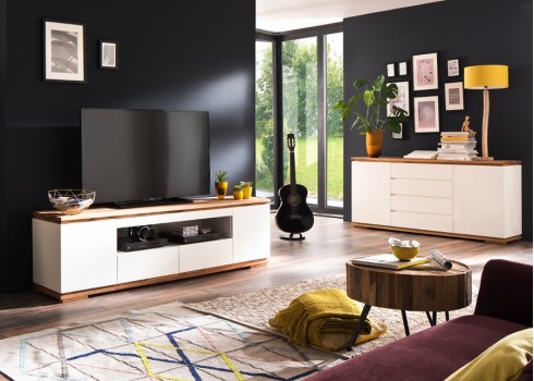 Tv-alus CHIARO valge / tamm, 202x40xH54 cm