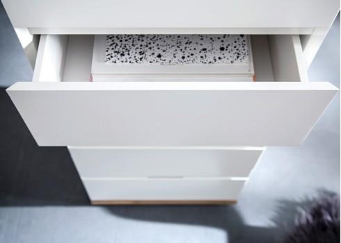 Kummut CHIARO valge / tamm, 51x40xH115 cm