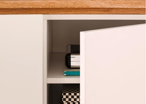 Kummut CHIARO valge / tamm, 172x40xH81 cm