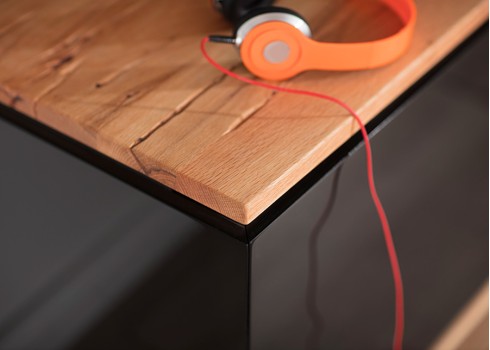 Kummut CHIARO must läige / tamm, 182x40xH81 cm