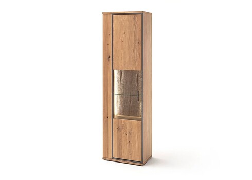 Vitriinkapp CAMPINAS tamm Bianco, 60x37xH209 cm, LED