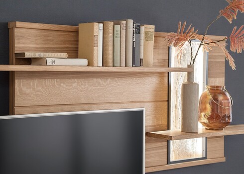 Seinariiul CAMPINAS tamm Bianco, 185x24xH73 cm, LED